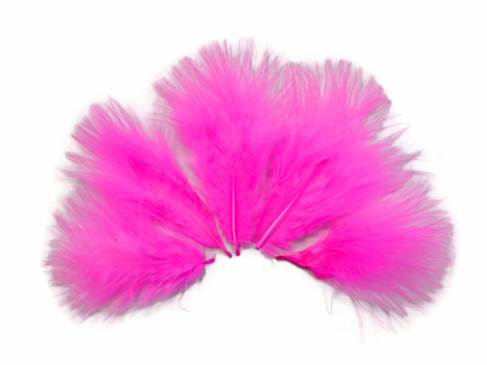 1/4 Lb - Hot Pink Turkey Marabou Short Down Fluffy Loose Wholesale Feathers (Bulk)