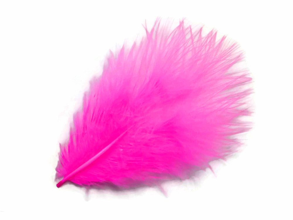 1/4 Lb - Hot Pink Turkey Marabou Short Down Fluffy Loose Wholesale Feathers (Bulk)