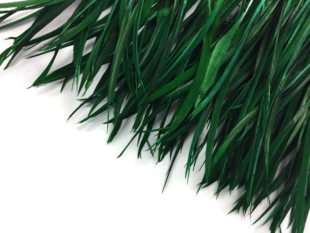 1 Yard - Hunter Green Goose Biots Stripped Wing Wholesale Feather Trim