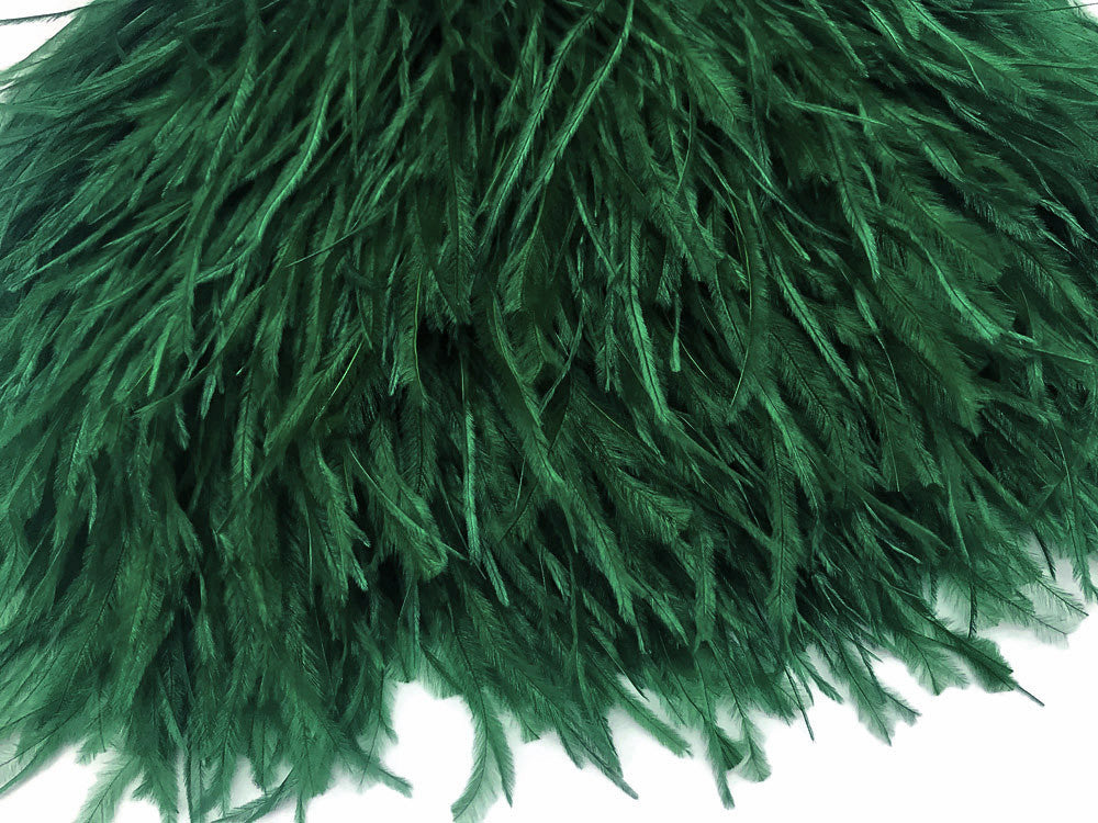 10 Yards - Hunter Green Ostrich Fringe Trim Wholesale Feather (Bulk)