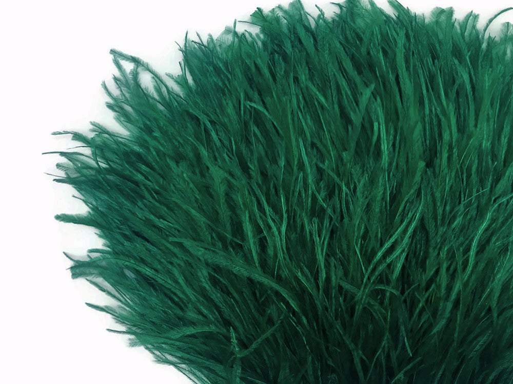 6 Inch Strip - Hunter Green Ostrich Fringe Trim Feather