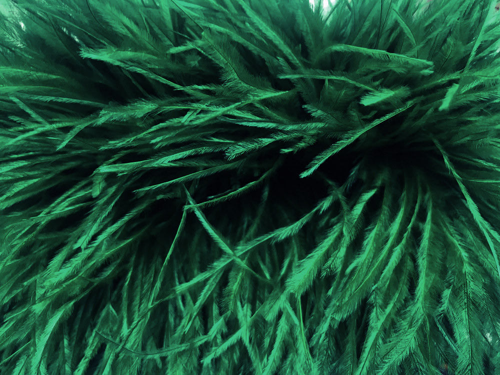 6 Inch Strip - Hunter Green Ostrich Fringe Trim Feather