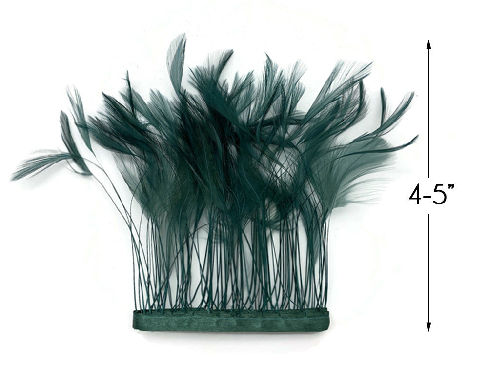 1 Dozen - Hunter Green Stripped Rooster Neck Hackle Eyelash Feather