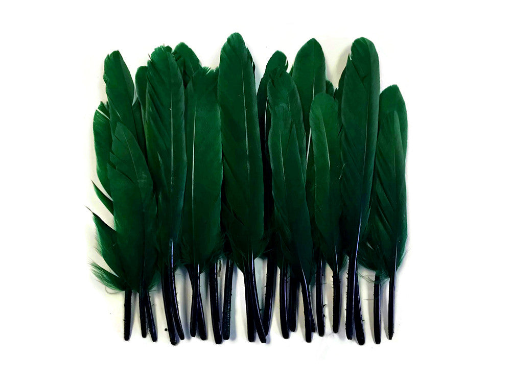 1/4 Lb. - Hunter Green Dyed Duck Cochettes Loose Wing Quill Wholesale Feather (Bulk)