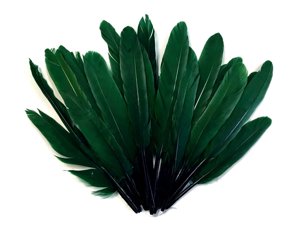 1/4 Lb. - Hunter Green Dyed Duck Cochettes Loose Wing Quill Wholesale Feather (Bulk)