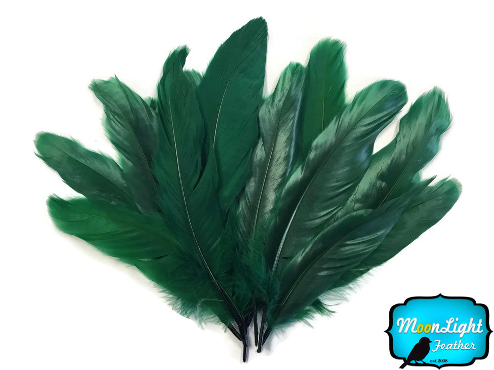 1/4 Lb - Hunter Green Goose Satinettes Wholesale Loose Feathers (Bulk)