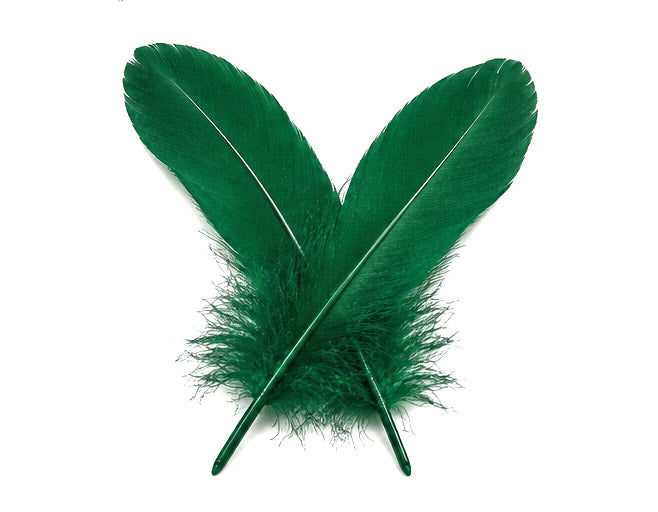 1 Pack - Hunter Green Goose Satinettes Pallet Soft Wing Quill Loose Feathers - 0.3 Oz
