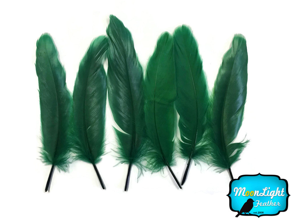 1/4 Lb - Hunter Green Goose Satinettes Wholesale Loose Feathers (Bulk)