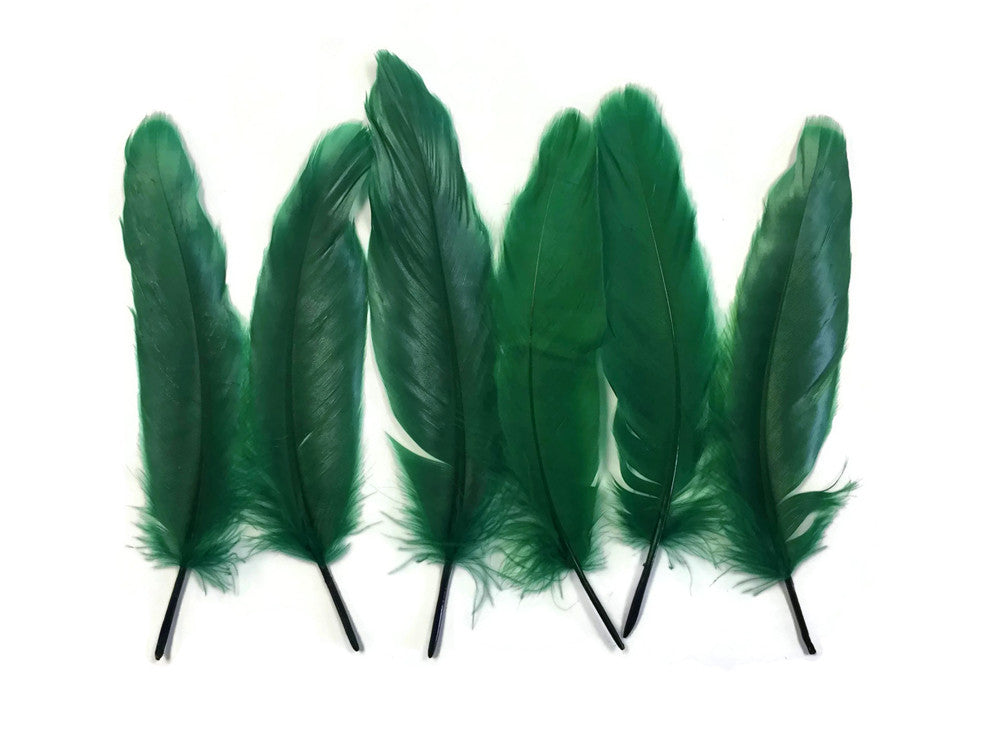 1 Pack - Hunter Green Goose Satinettes Loose Feathers 0.3 Oz.