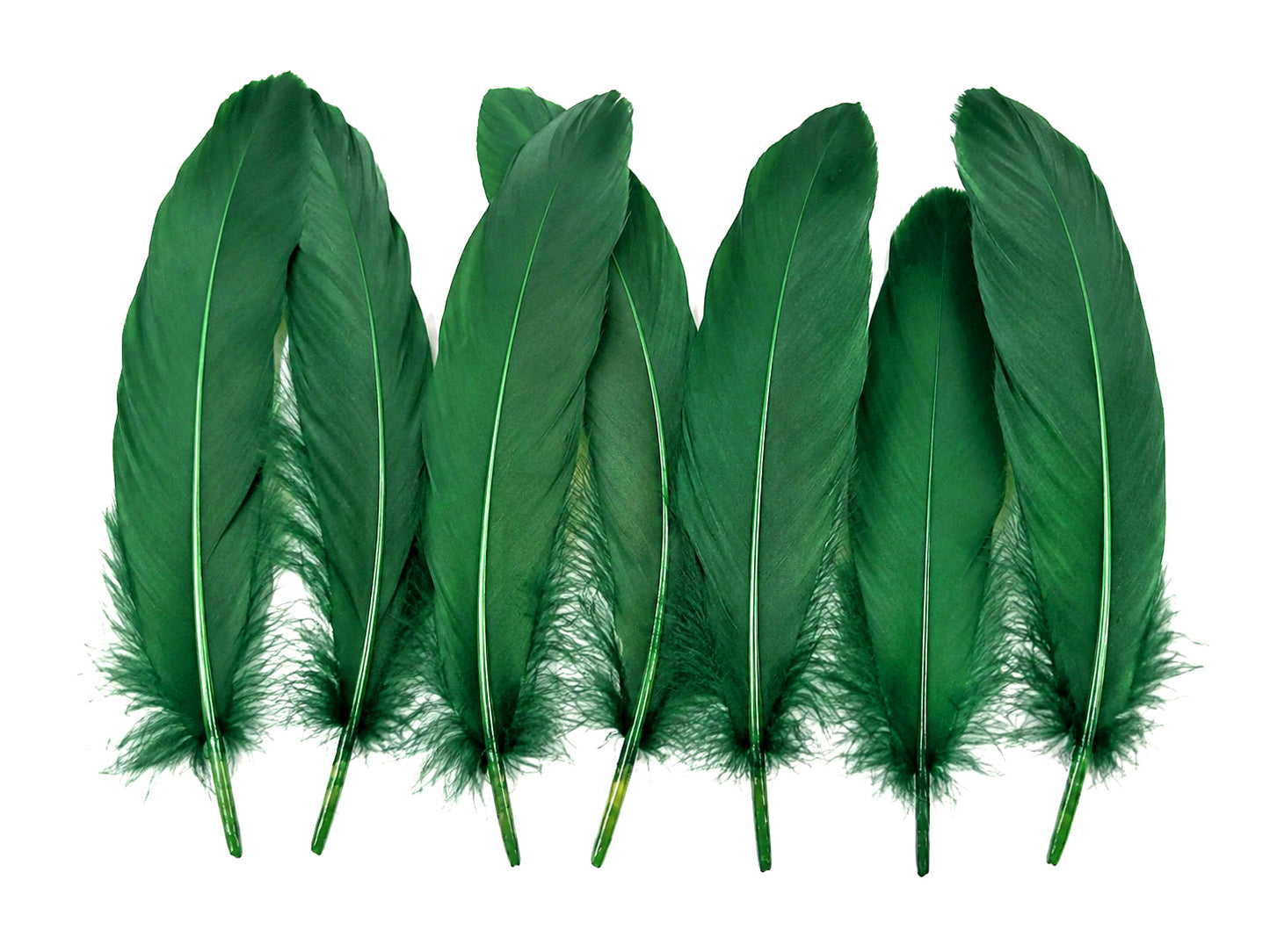 1/4 lbs. - Hunter Green Goose Satinettes Pallet Soft Wing Quill Wholesale Feathers (Bulk)