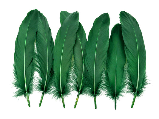 1 Pack - Hunter Green Goose Satinettes Pallet Soft Wing Quill Loose Feathers - 0.3 Oz