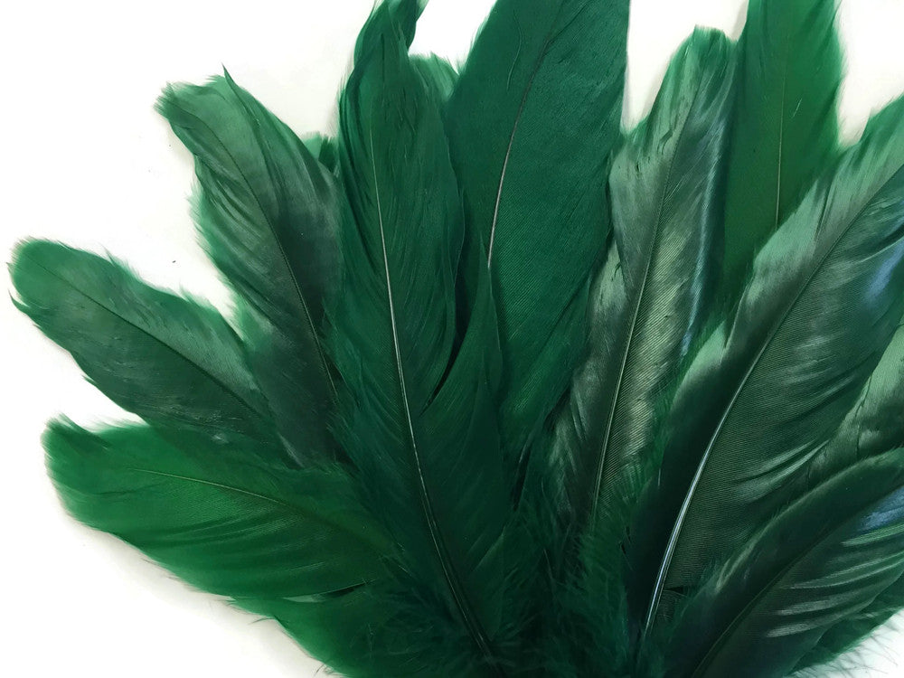 1/4 Lb - Hunter Green Goose Satinettes Wholesale Loose Feathers (Bulk)