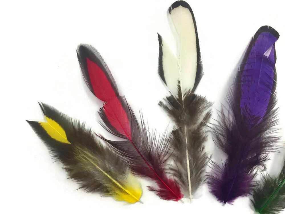 1 Pack - Imperfect Colorful Mix Laced Hen Rooster Cape Saddle Feather 0.05 Oz.