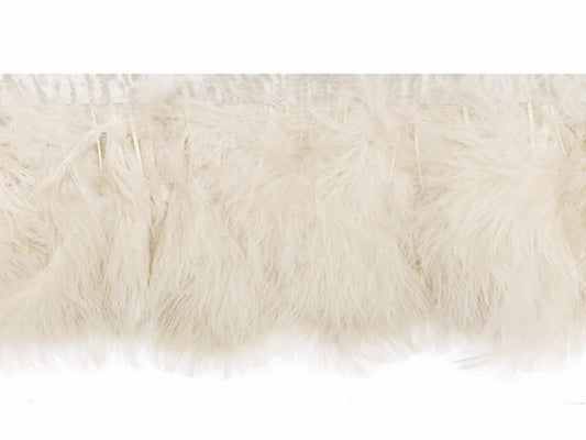 1 Yard - Ivory Marabou Turkey Fluff Feather Fringe Trim