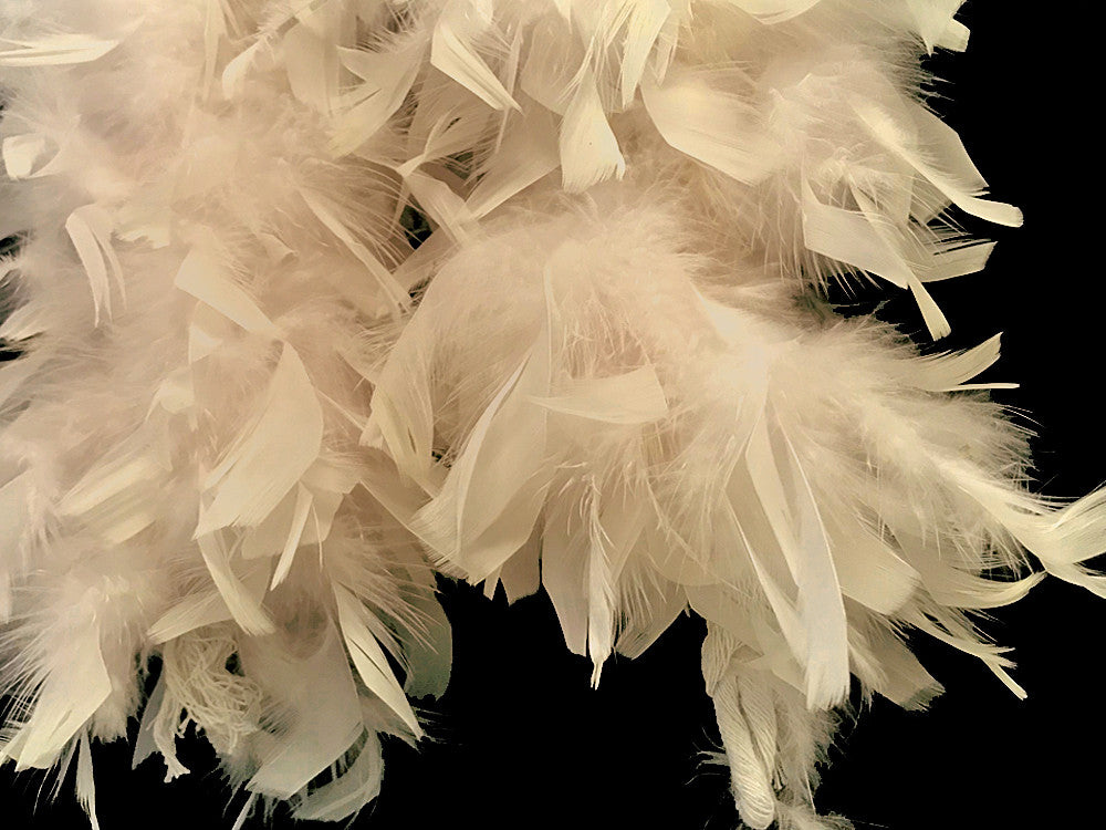 2 Yards - Ivory Heavy Weight Chandelle Feather Boa | 80 Gram