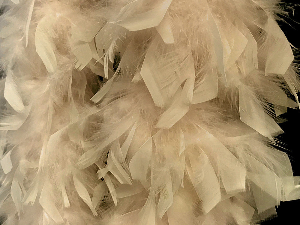 2 Yards - Ivory Heavy Weight Chandelle Feather Boa | 80 Gram