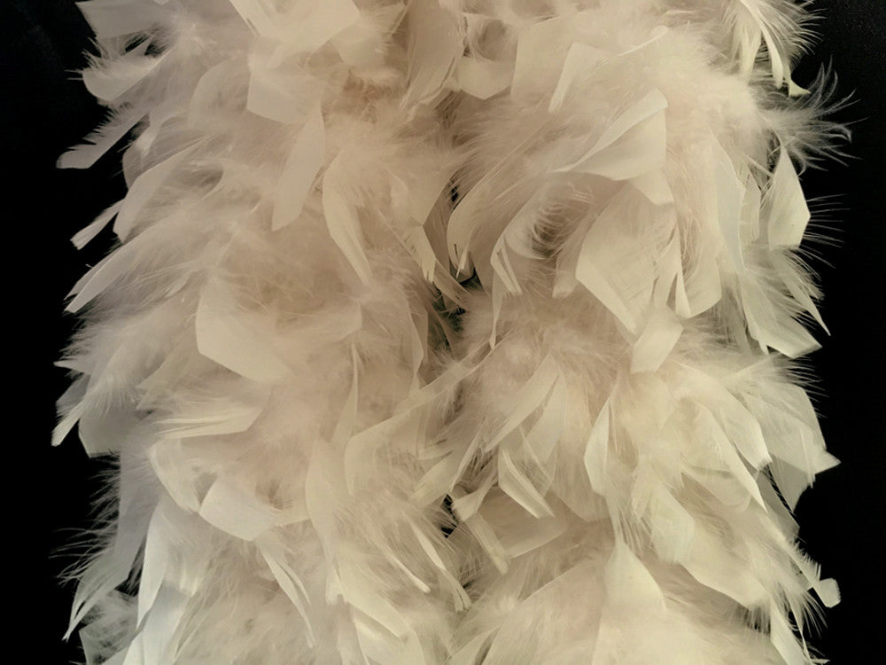 2 Yards - Ivory Heavy Weight Chandelle Feather Boa | 80 Gram