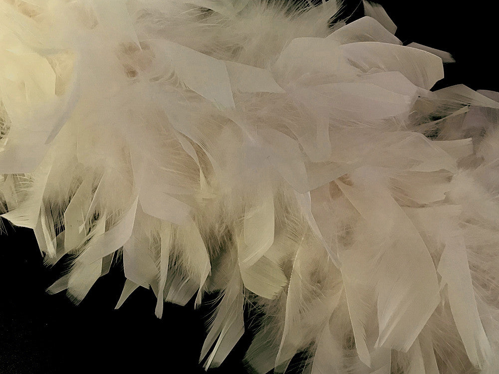 2 Yards - Ivory Heavy Weight Chandelle Feather Boa | 80 Gram