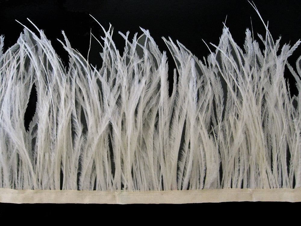 1 Yard - Ivory Ostrich Fringe Trim Wholesale Feather (Bulk)