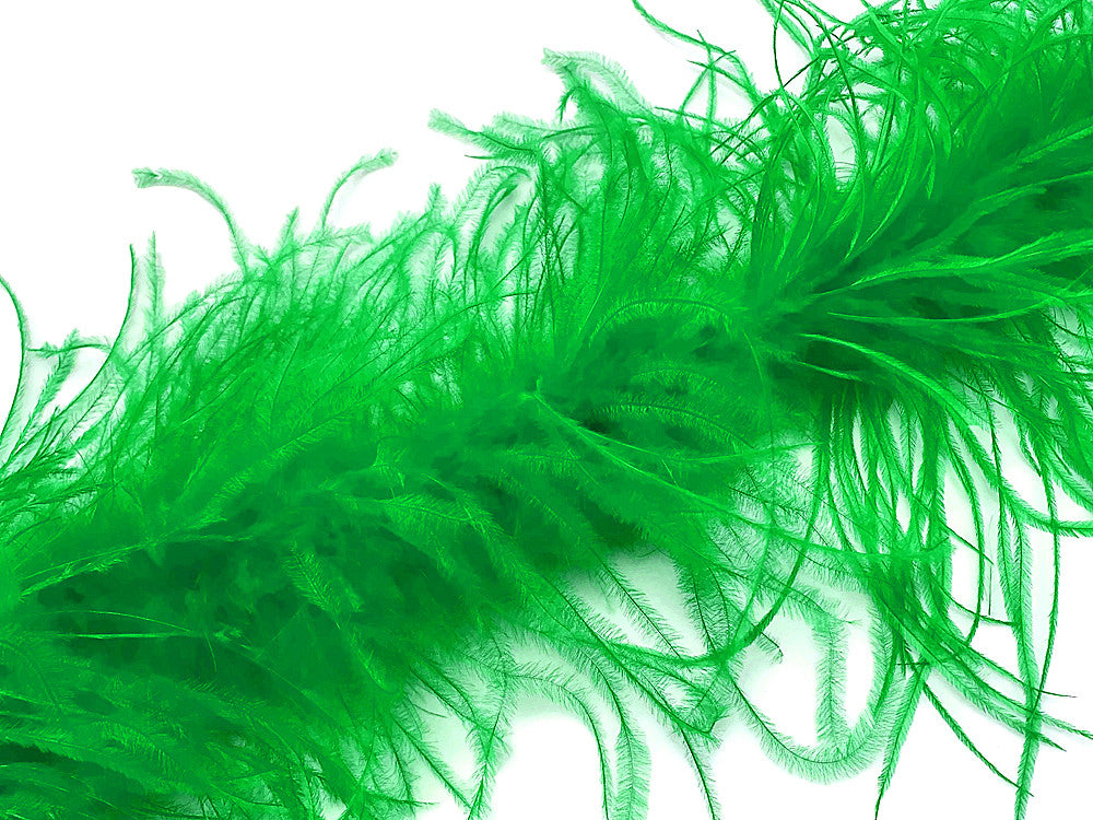 2 Yards - Kelly Green 2 Ply Ostrich Medium Weight Fluffy Feather Boa