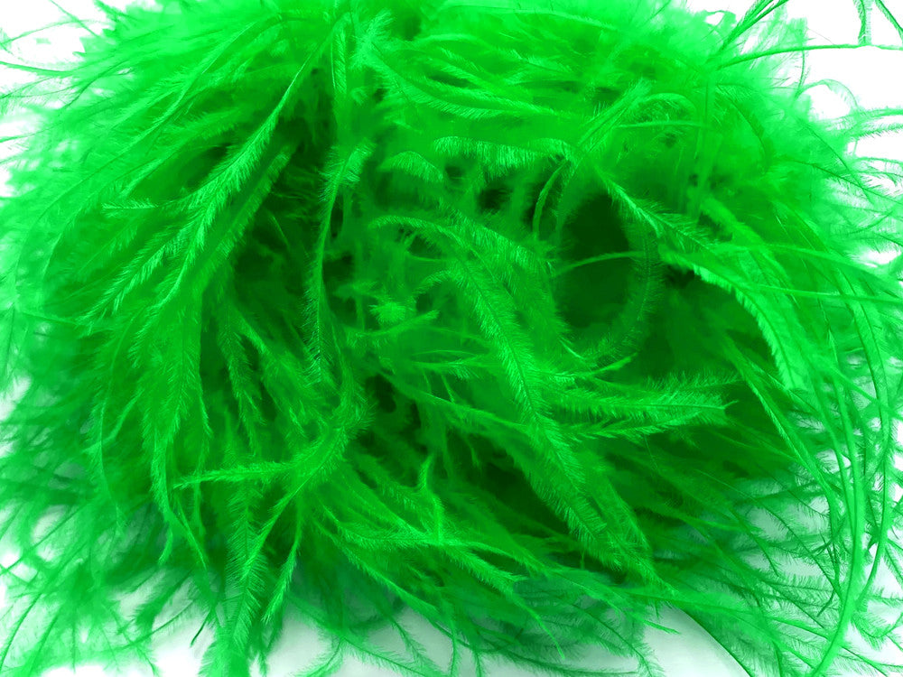 2 Yards - Kelly Green 2 Ply Ostrich Medium Weight Fluffy Feather Boa