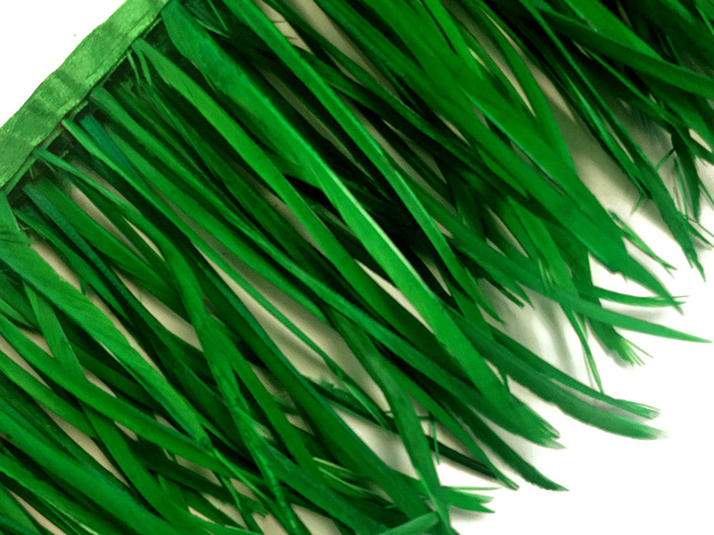 1 Yard - Kelly Green Goose Biots Stripped Wing Wholesale Feather Trim