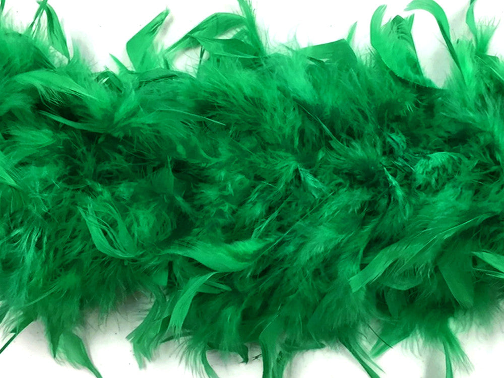 2 Yards - Kelly Green Heavy Weight Chandelle Feather Boa | 80 Gram