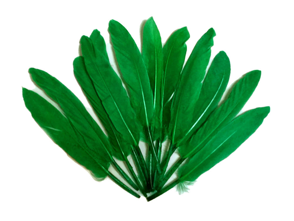 1/4 Lb. - Kelly Green Dyed Duck Cochettes Loose Wing Quill Wholesale Feather (Bulk)