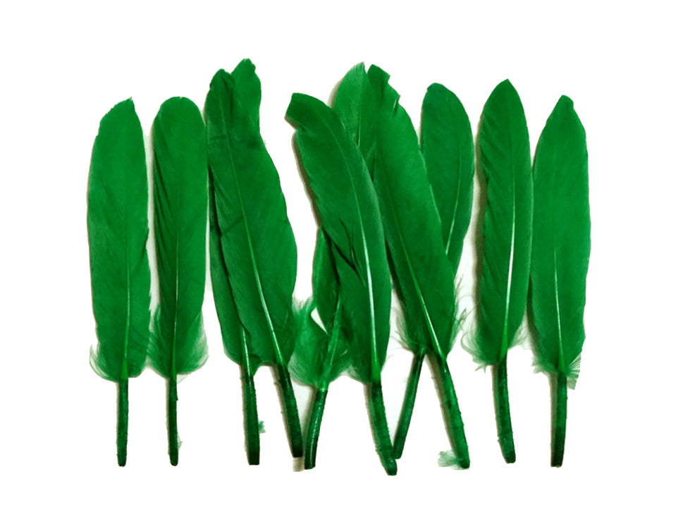 1/4 Lb. - Kelly Green Dyed Duck Cochettes Loose Wing Quill Wholesale Feather (Bulk)