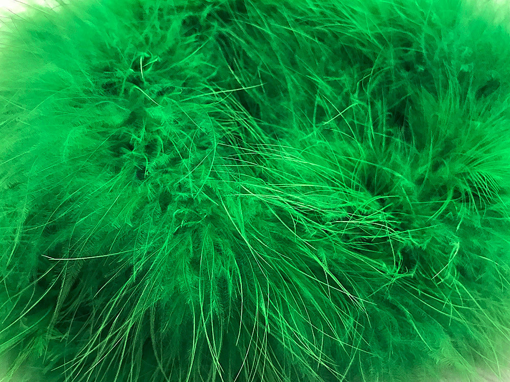 2 Yards - Kelly Green Turkey Medium Weight Marabou Feather Boa 25 Gram