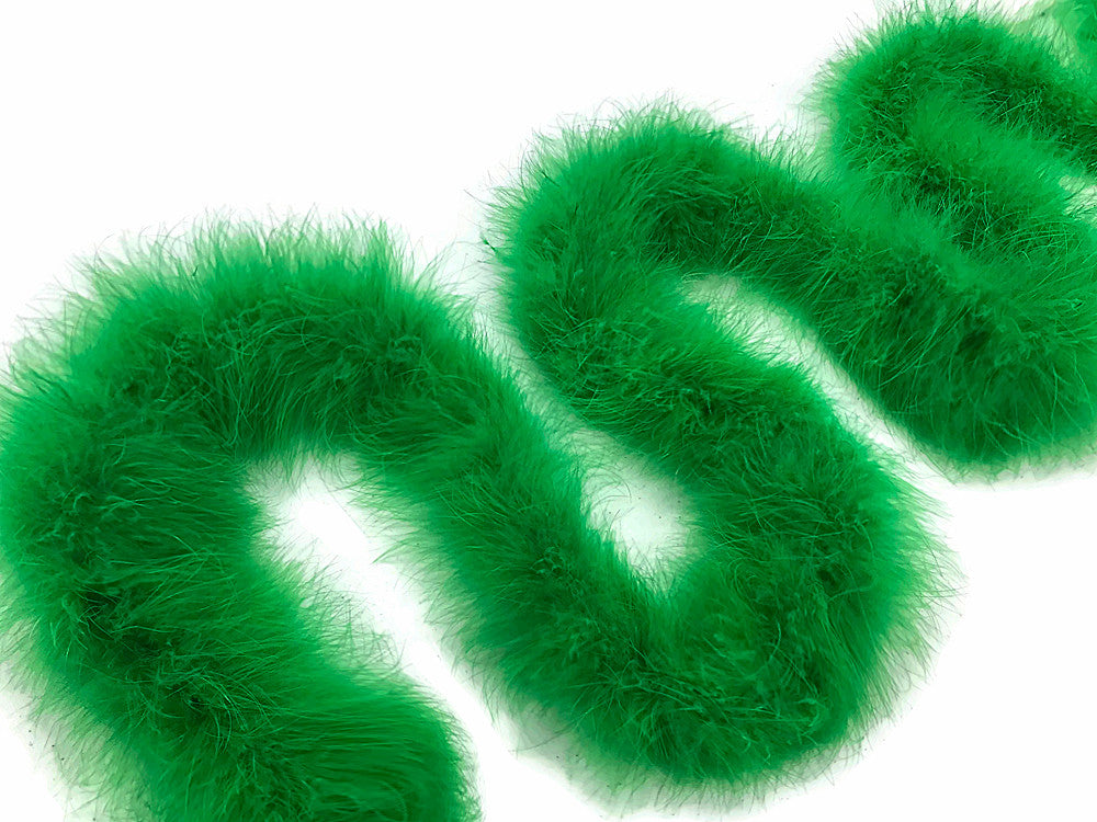 2 Yards - Kelly Green Turkey Medium Weight Marabou Feather Boa 25 Gram