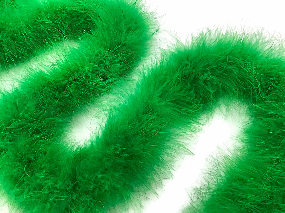 2 Yards - Kelly Green Turkey Medium Weight Marabou Feather Boa 25 Gram