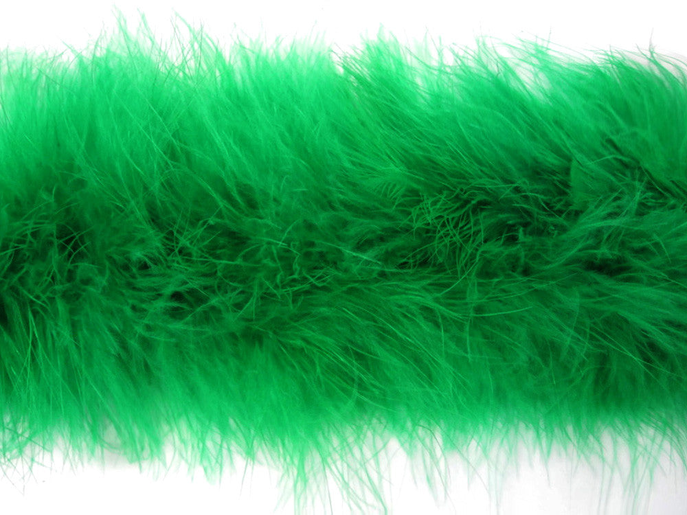 2 Yards - Kelly Green Turkey Medium Weight Marabou Feather Boa 25 Gram