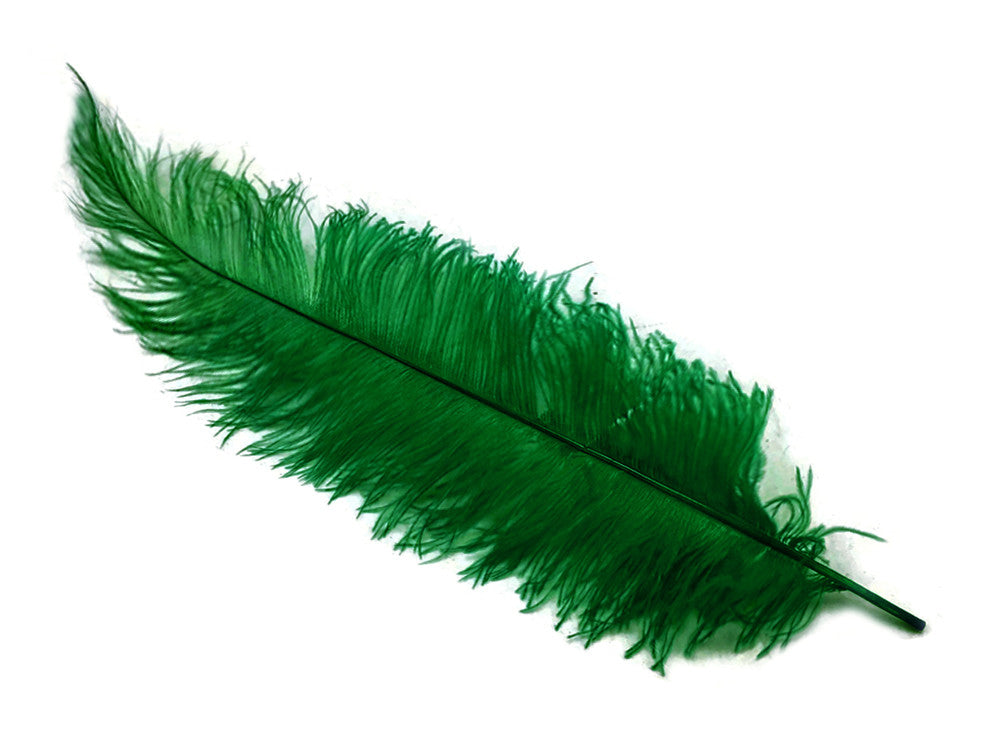 1/2 Lb - Kelly Green Large Ostrich Spads Wholesale Feathers 20-28" (Bulk)