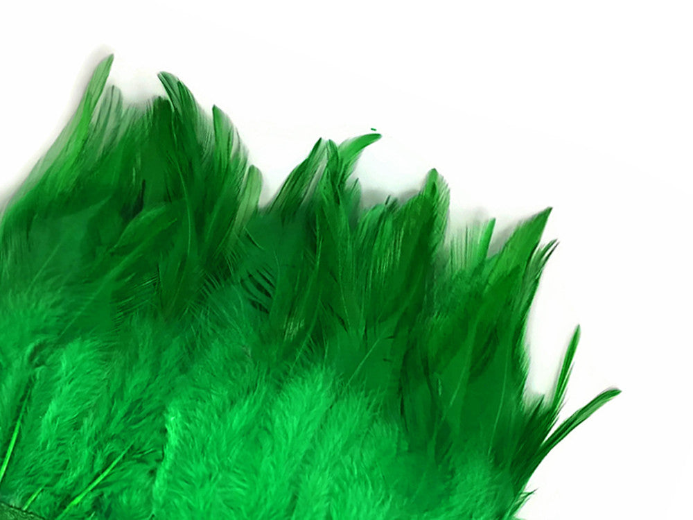 1 Yard - Christmas Green Rooster Neck Hackle Saddle Feather Wholesale Trim