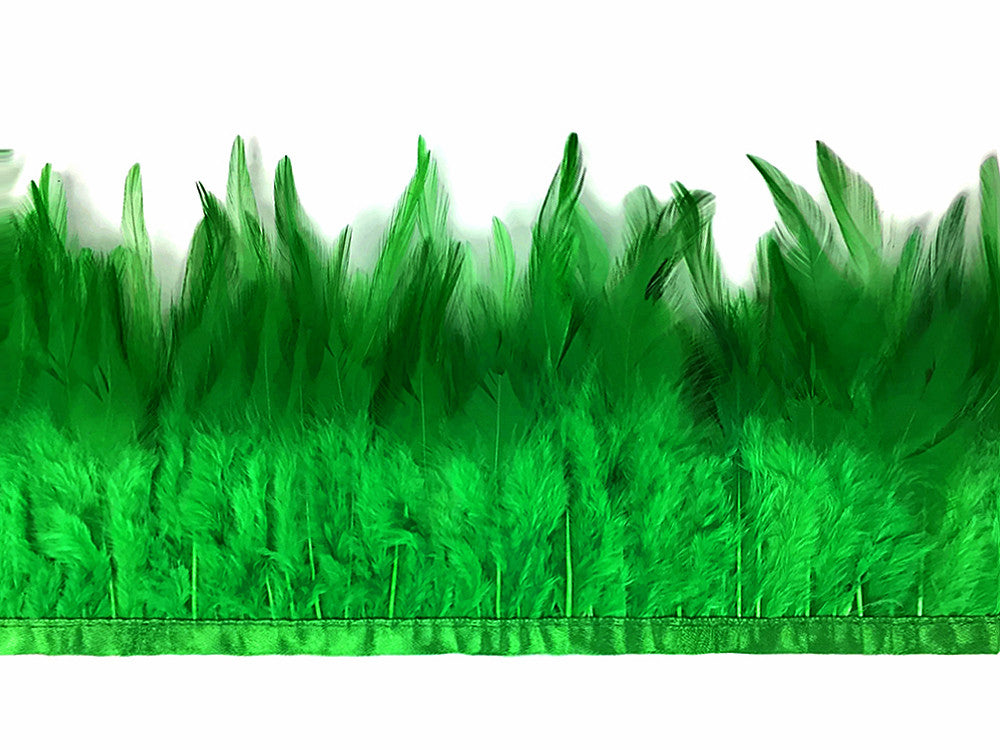 1 Yard - Christmas Green Rooster Neck Hackle Saddle Feather Wholesale Trim