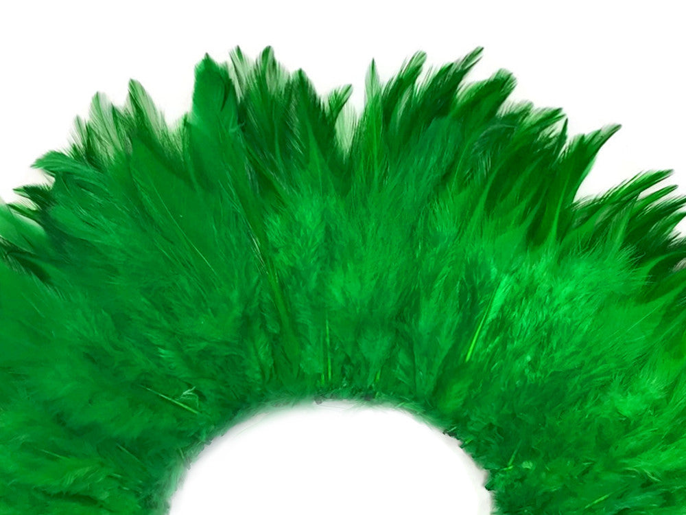 1 Yard – 4-6” Dyed Kelly Green Strung Chinese Rooster Saddle Wholesale Feathers (Bulk)