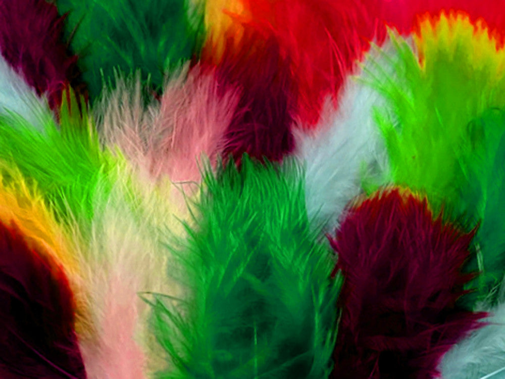 1/4 Lb - Kelly Green Turkey Marabou Short Down Fluffy Loose Wholesale Feathers (Bulk)