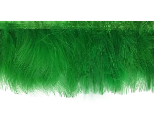 1 Yard - Kelly Green Marabou Turkey Fluff Feather Fringe Trim