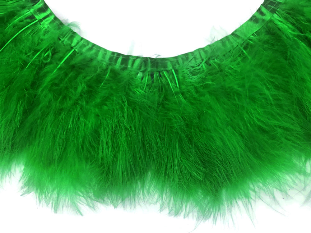 1 Yard - Kelly Green Marabou Turkey Fluff Feather Fringe Trim