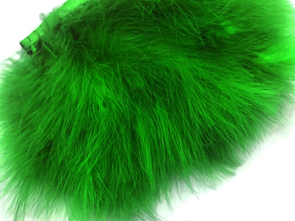 1 Yard - Kelly Green Marabou Turkey Fluff Feather Fringe Trim