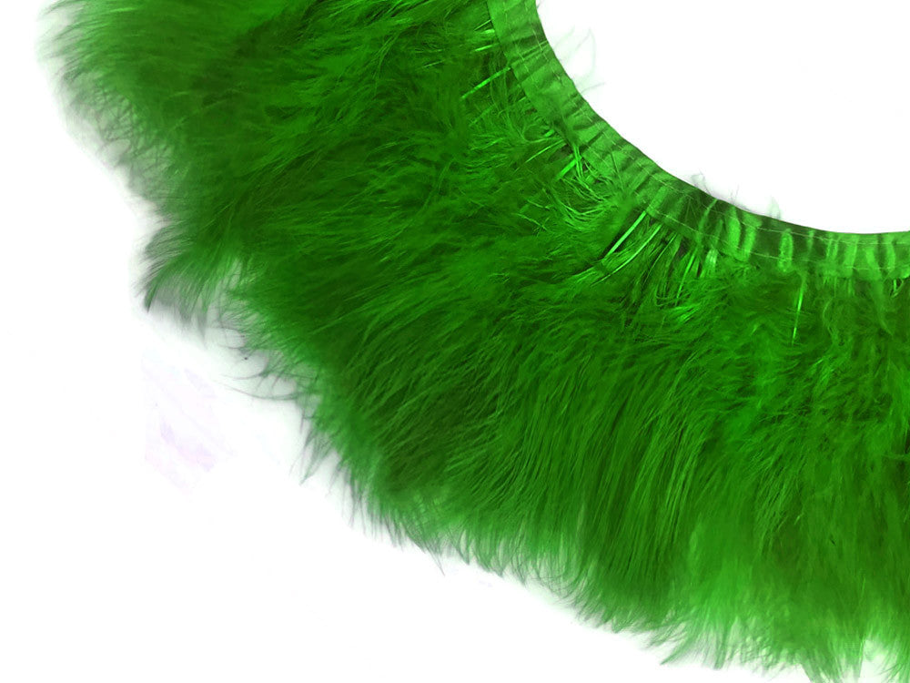 1 Yard - Kelly Green Marabou Turkey Fluff Feather Fringe Trim