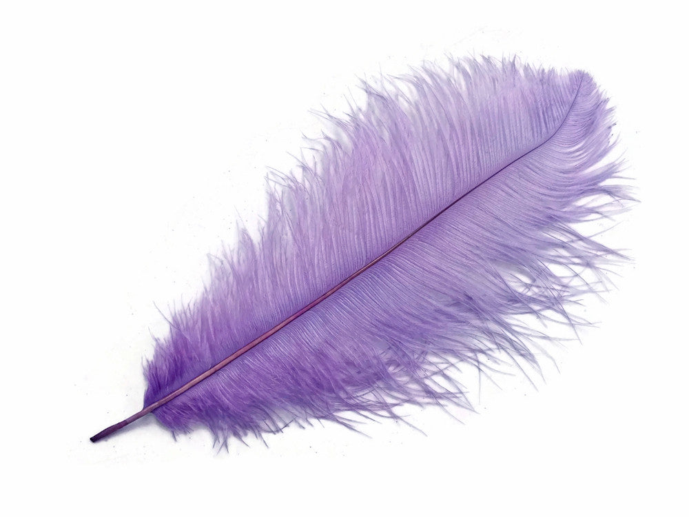 10 Pieces - 14-17" Lavender Ostrich Dyed Drab Body Feathers