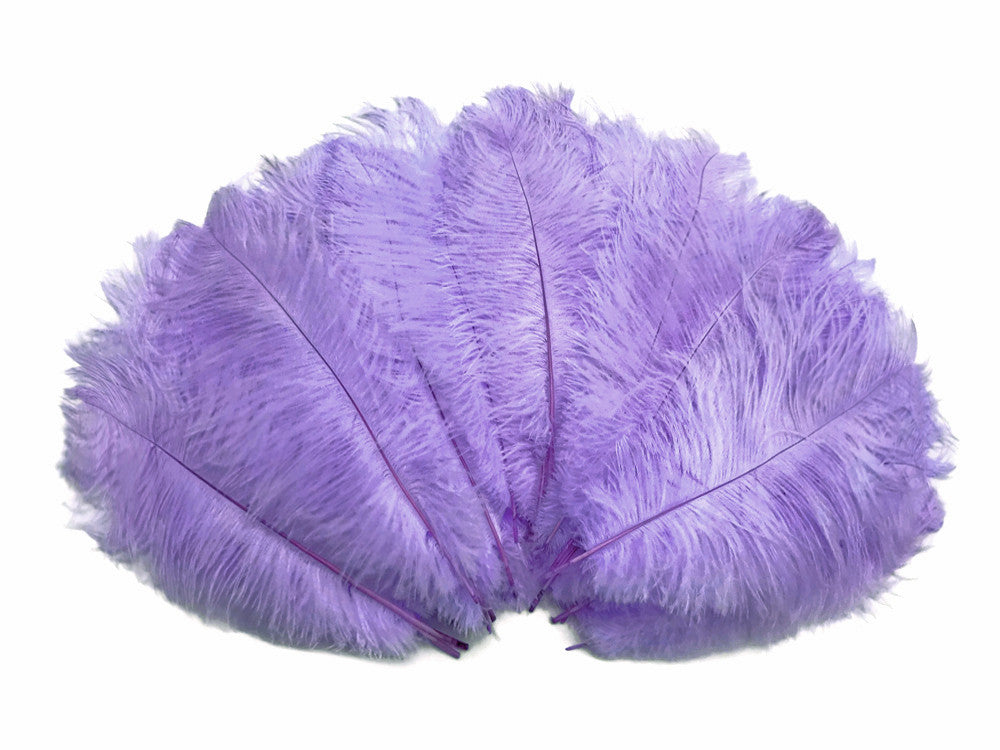 10 Pieces - 14-17" Lavender Ostrich Dyed Drab Body Feathers