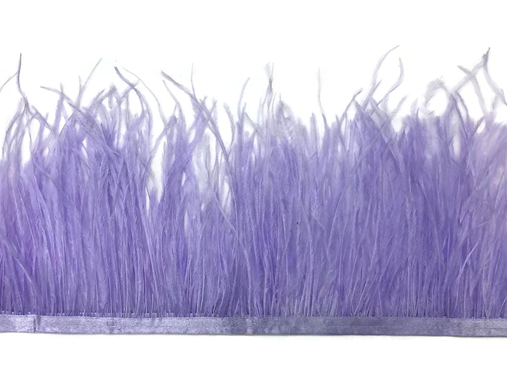 6 Inch Strip - Lavender Ostrich Fringe Trim Feather