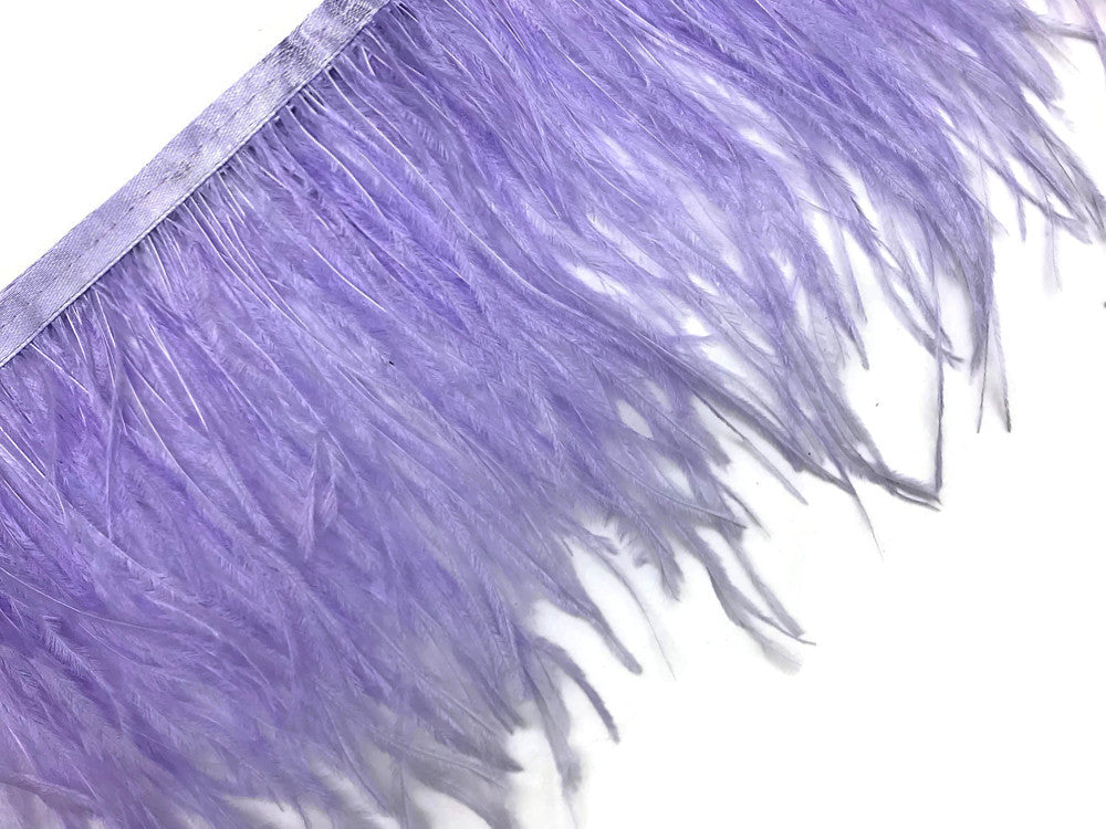 6 Inch Strip - Lavender Ostrich Fringe Trim Feather