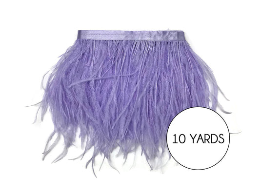 10 Yards - Lavender Ostrich Fringe Trim Wholesale Feather (Bulk)