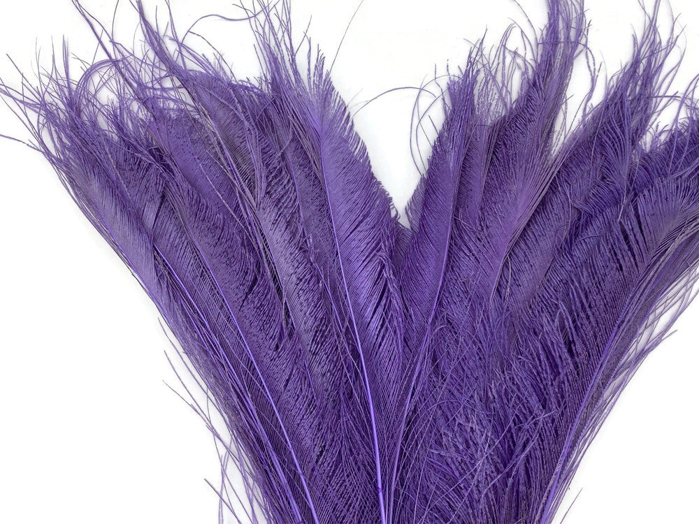 50 Pieces - Lavender Bleached & Dyed Peacock Swords Cut Wholesale Feathers (Bulk)