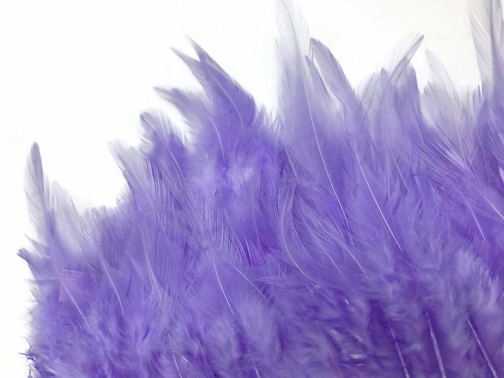 1 Yard - Lavender Rooster Neck Hackle Saddle Feather Wholesale Trim