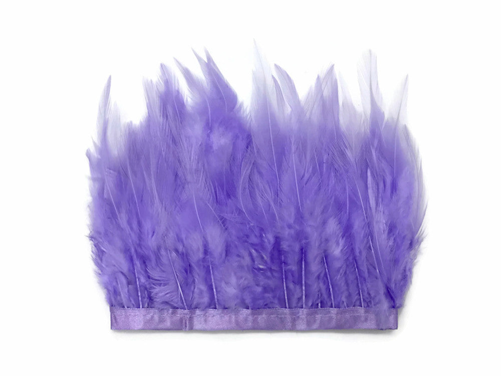 1 Yard - Lavender Rooster Neck Hackle Saddle Feather Wholesale Trim